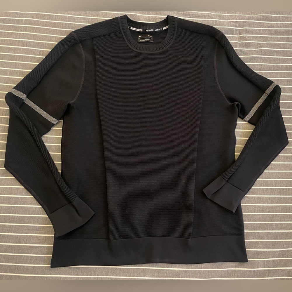 Mens Under Armour Black Ribbed Knit Top